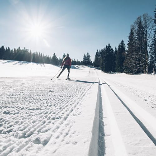 Skieuse nordique sur le site des Granges Raguin