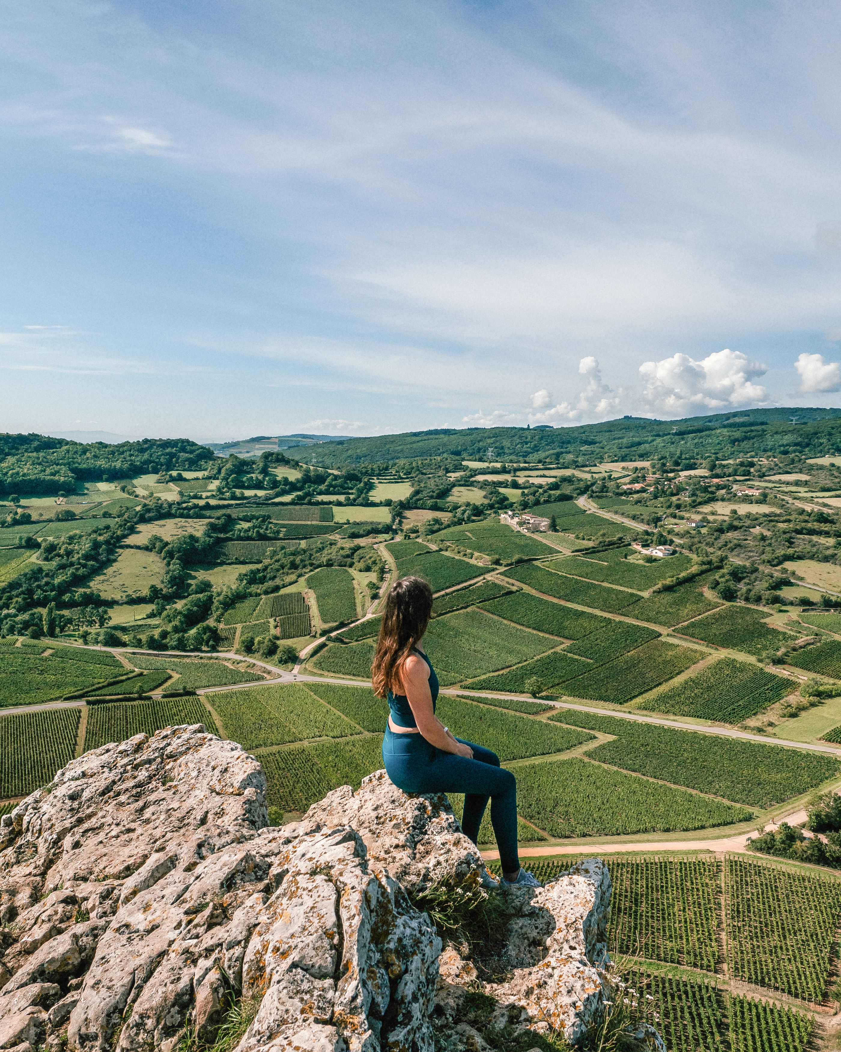 Vue sur le vignoble Mâconnais - La Roche de Solutré