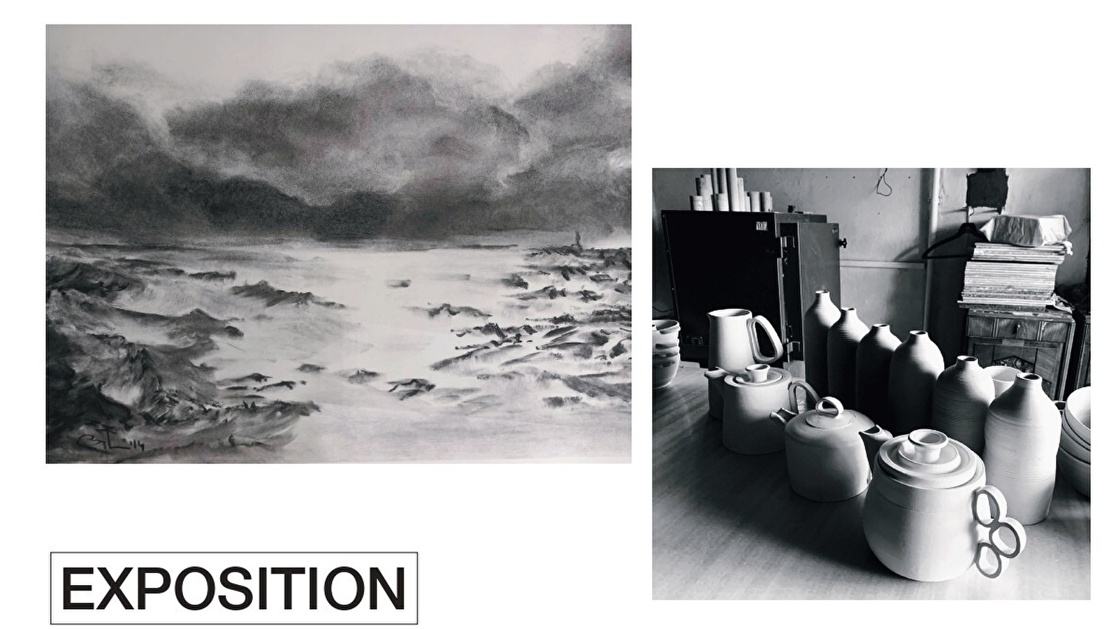 Exposition de peintures et dessins 'PAYSAGES INCONNUS'