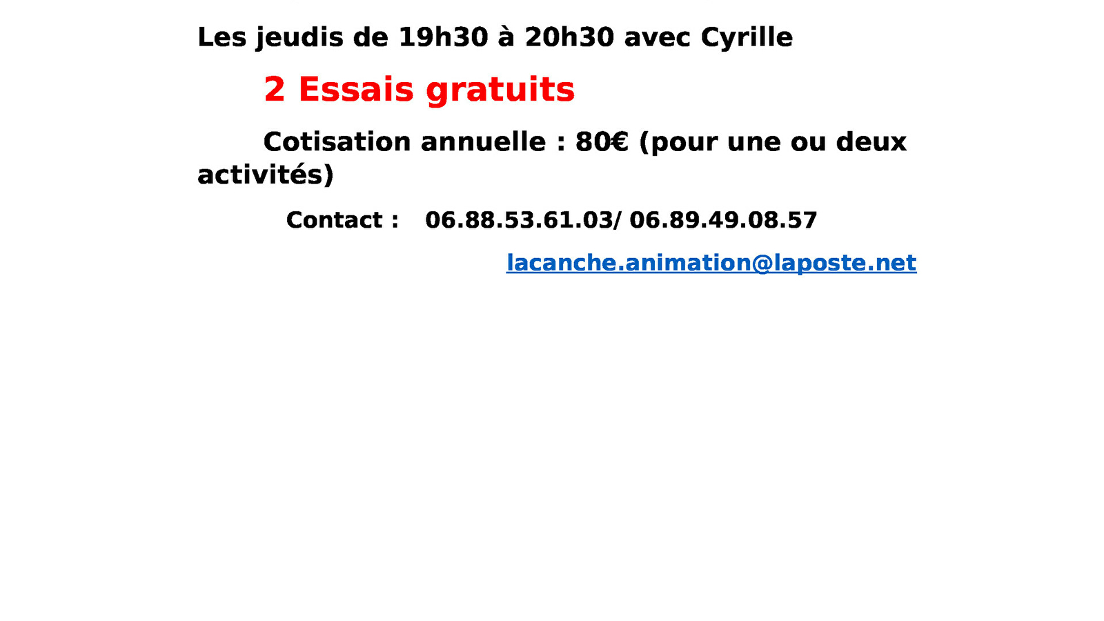 Gym (renforcement musculaire) avec Cyrille