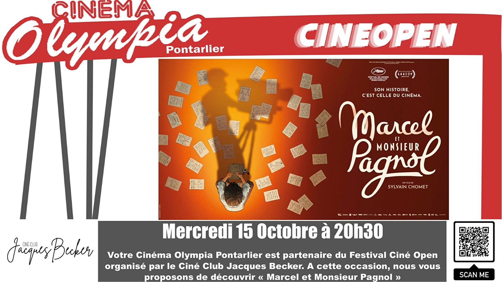 Marcel et Monsieur Pagnol - Festival Ciné Open