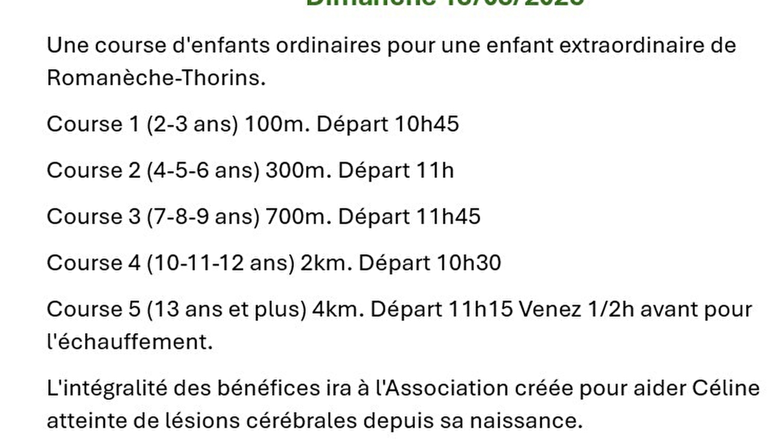 Course solidaire des enfants