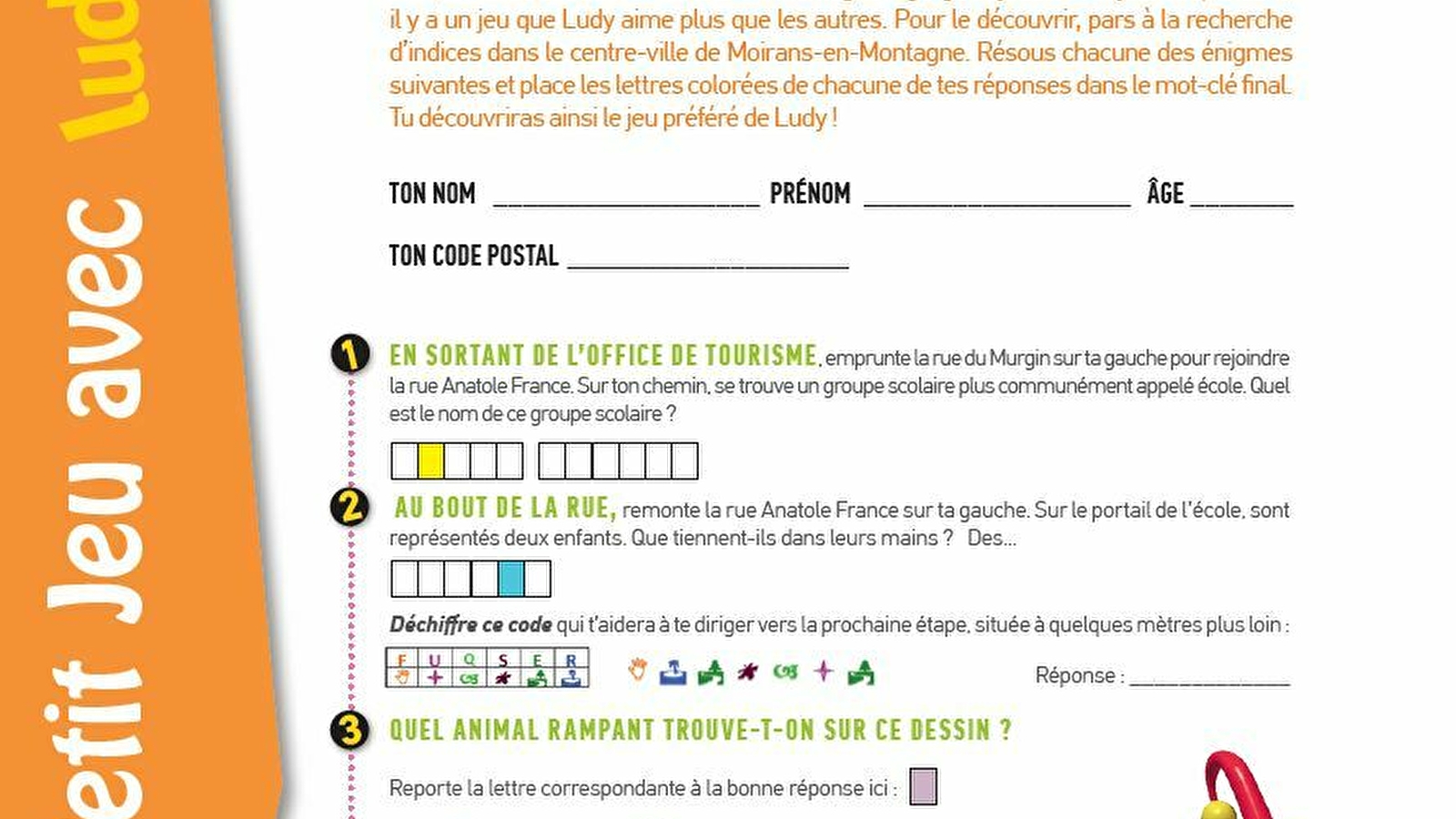 Jeu de piste 'Quel est le jeu préféré de Ludy ?'