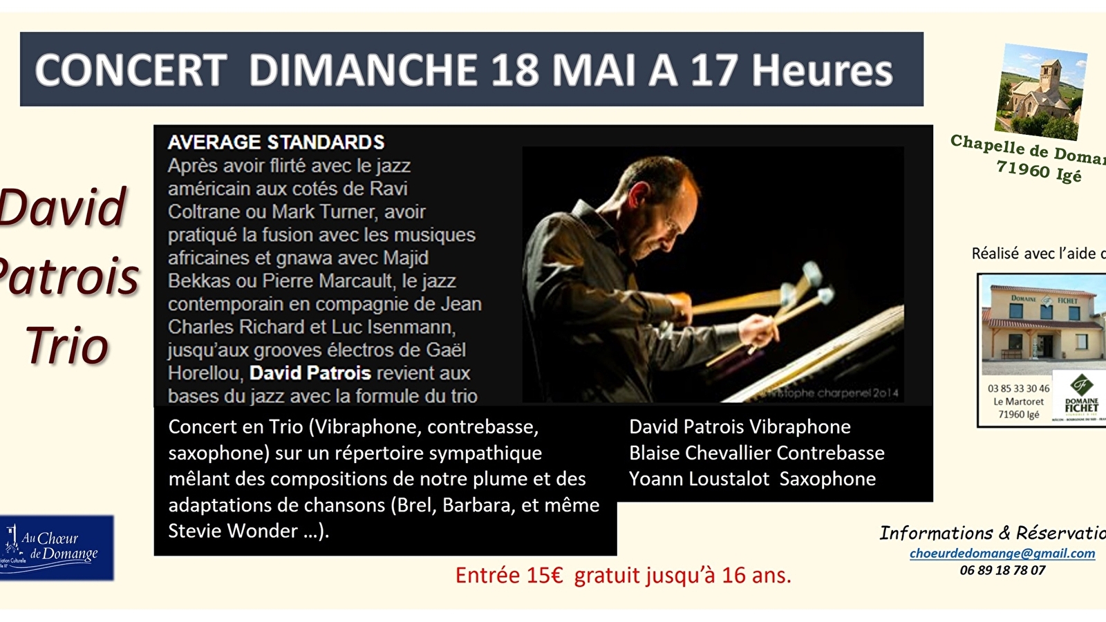 Concert Jazz David Patrois Trio