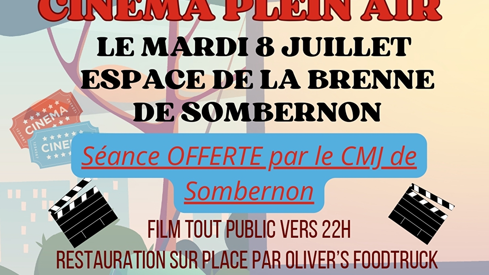 Séance de cinéma en plein air