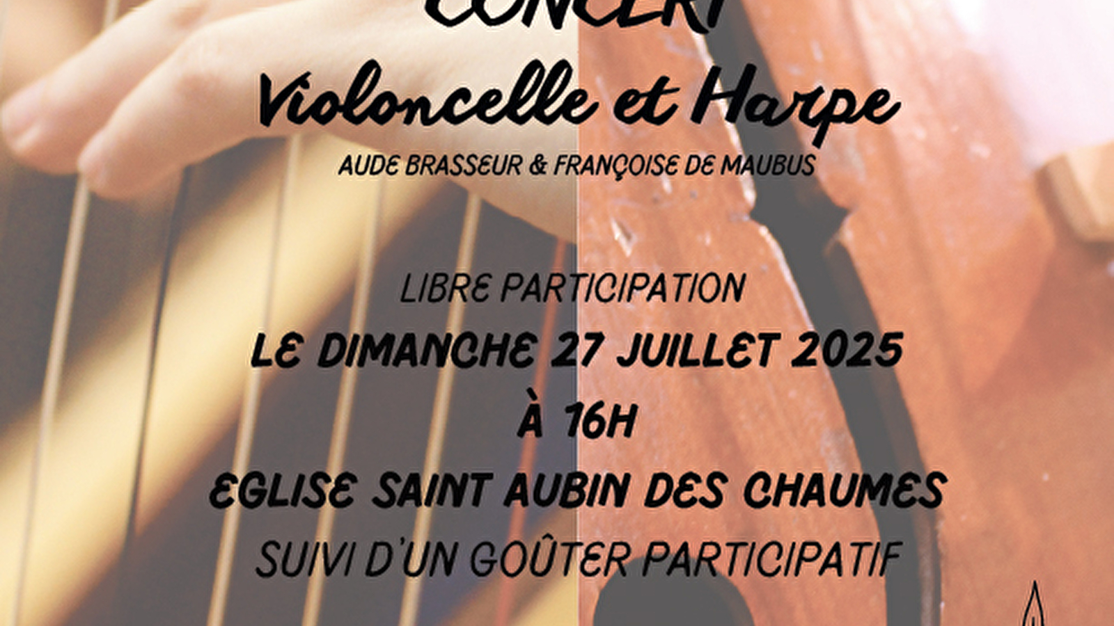 Concert musique classique Aude Brasseur - Violoncelle et Francoise de Maubus - Harpe