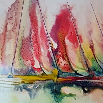 Exposition de peintures acryliques, encres, aquarelles de Bernard Courtalon - BUXY
