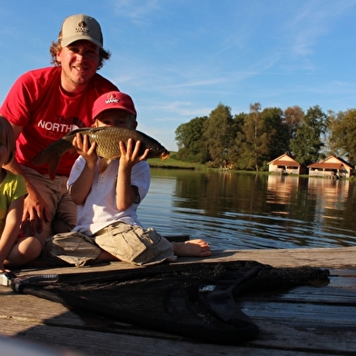 Pêche en etang aux guidons