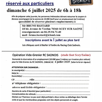Vide grenier du Racing Club Saônois