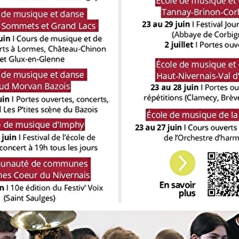 Portes ouvertes et répétitions de l'école de musique et danse du Haut Nivernais Val d'Yonne à Clamecy, Brèves et Varzy. - CLAMECY