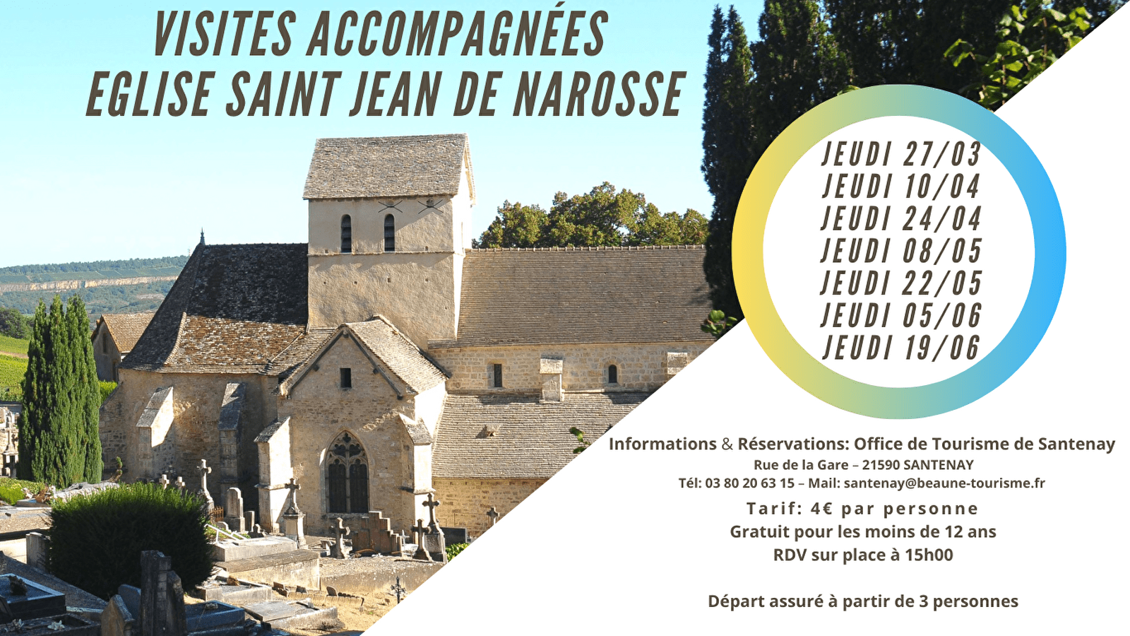 Visites accompagnées de l'Eglise Saint Jean de Narosse