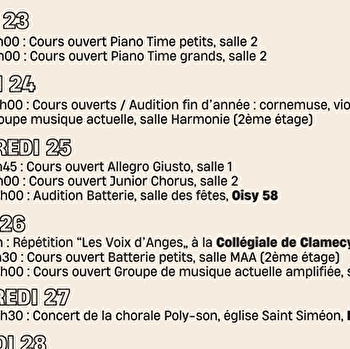 Portes ouverts du conservatoire - CLAMECY