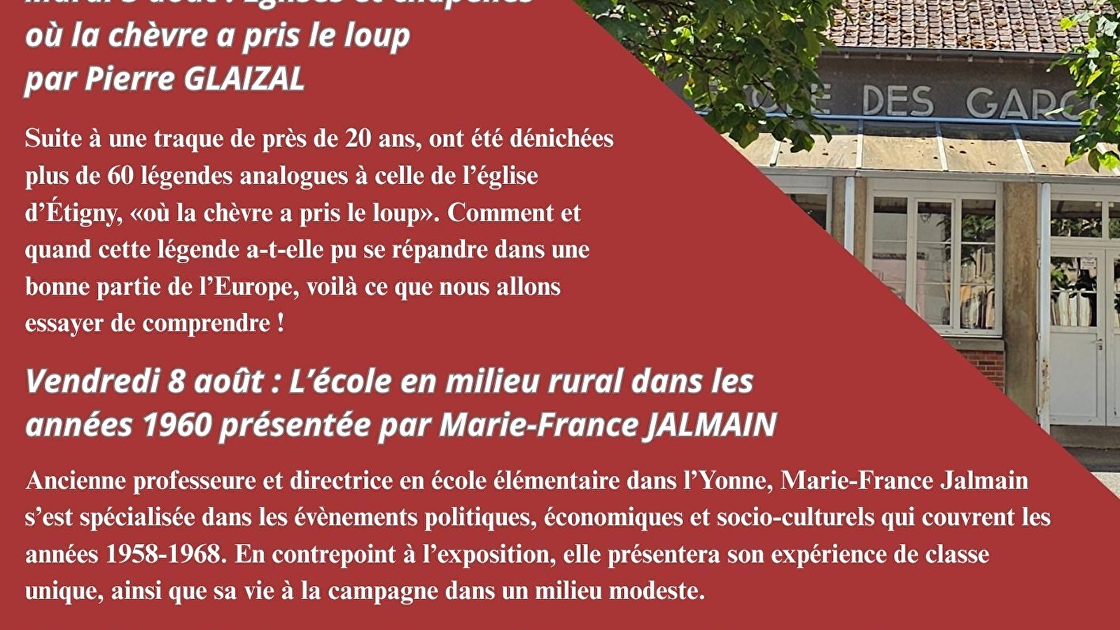 Conférence L'école en milieu rural dans les années 1960