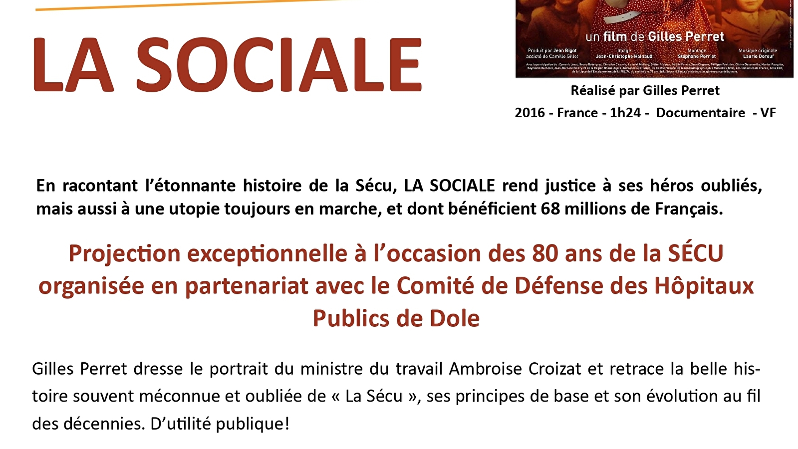 SOIRÉE SPÉCIALE CINÉ MJC LA SOCIALE