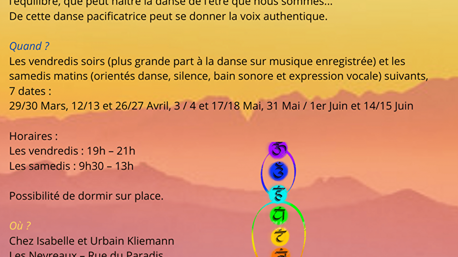 Danse de l'être et Chant spontané 