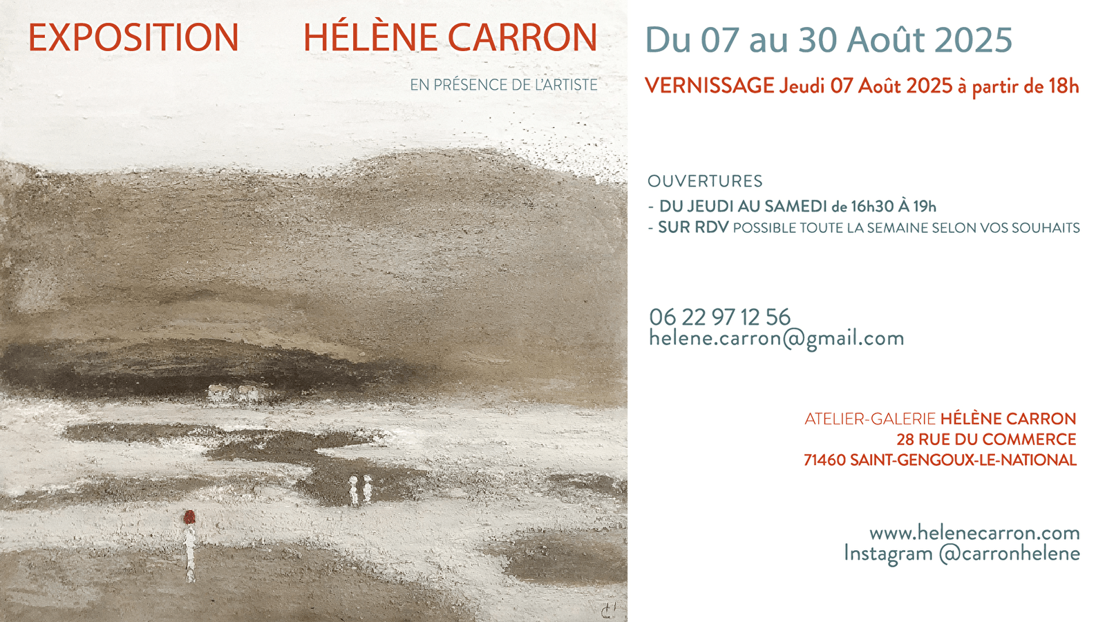 Invitation exposition Hélène Carron