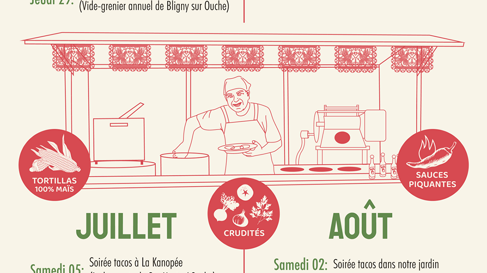 Soirées Tacos FOOD TRUCK ' Les saveurs et couleurs du Mexique '- Bligny sur Ouche