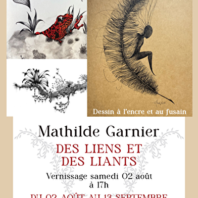 Exposition - 'Des liens et des liants' - Mathilde Garnier - Dessins à l'encre au fusain