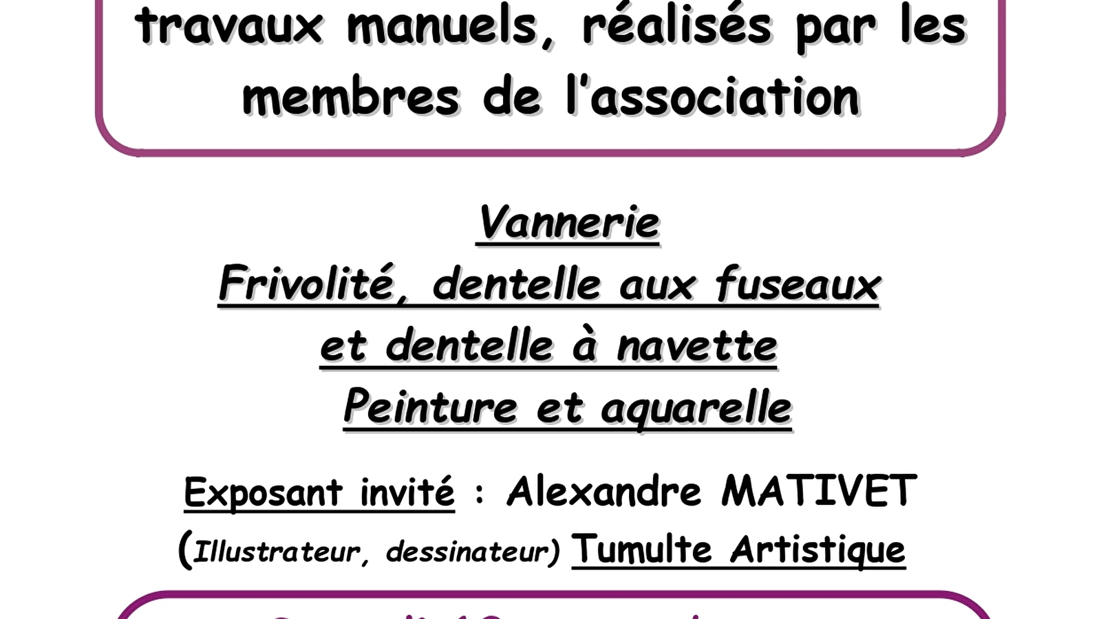 Exposition de travaux manuels