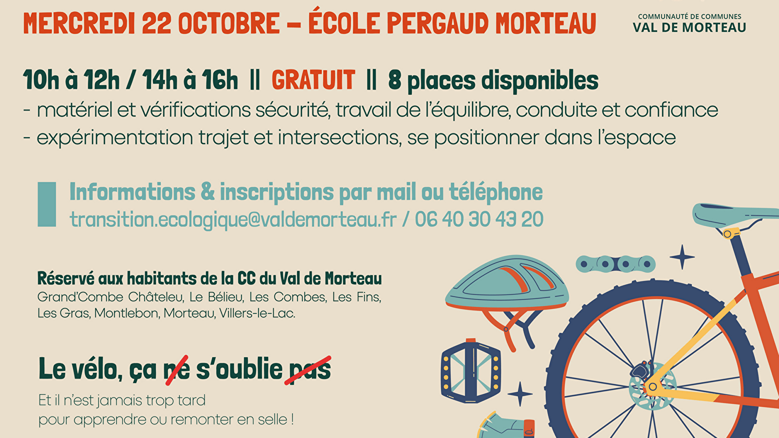 Atelier vélo adulte