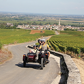 EXCURSIONS EN SIDE-CAR DANS LE VIGNOBLE - ESCAPADE DANS LES CLIMATS DE BOURGOGNE - 1H - MEURSAULT