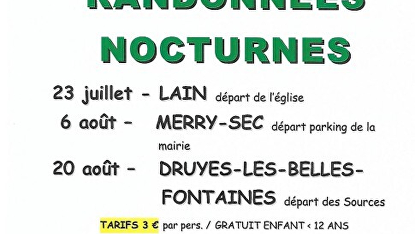 Randonnées Nocturnes des Estivades en Forterre.