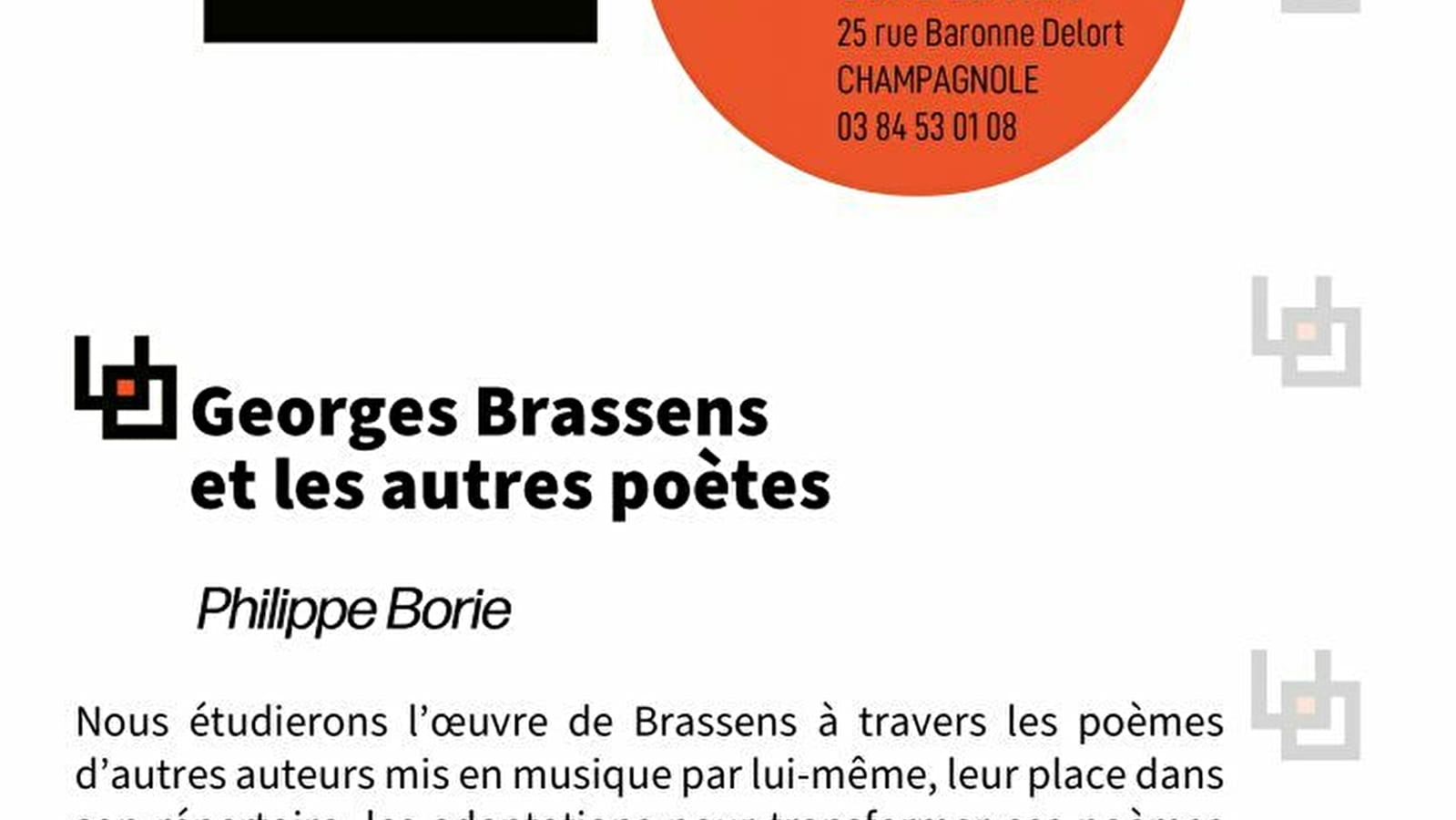 Université ouverte « Georges Brassens et les autres poètes »