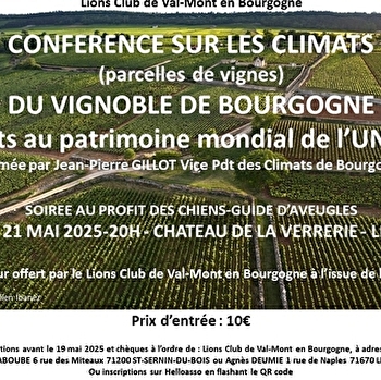 Conférence 'Les climats du Vignoble de Bourgogne' suivi d'un vin d'honneur - LE CREUSOT