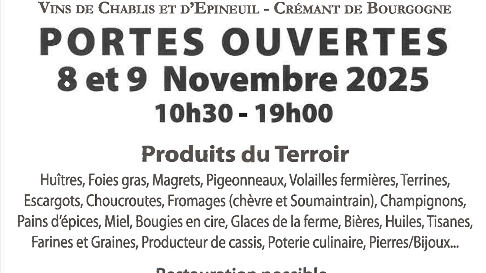 Portes ouvertes au Domaine Fournillon