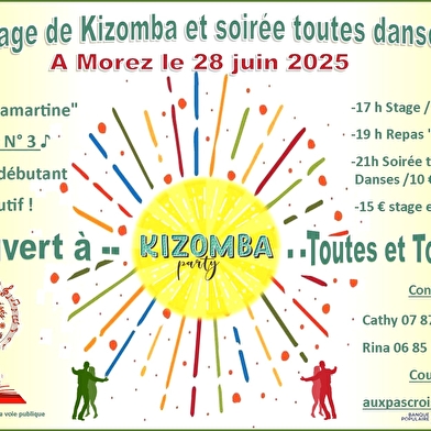 Stage Kizomba avec soirée dansante , organisé par l'association  'Aux pas croisés'.