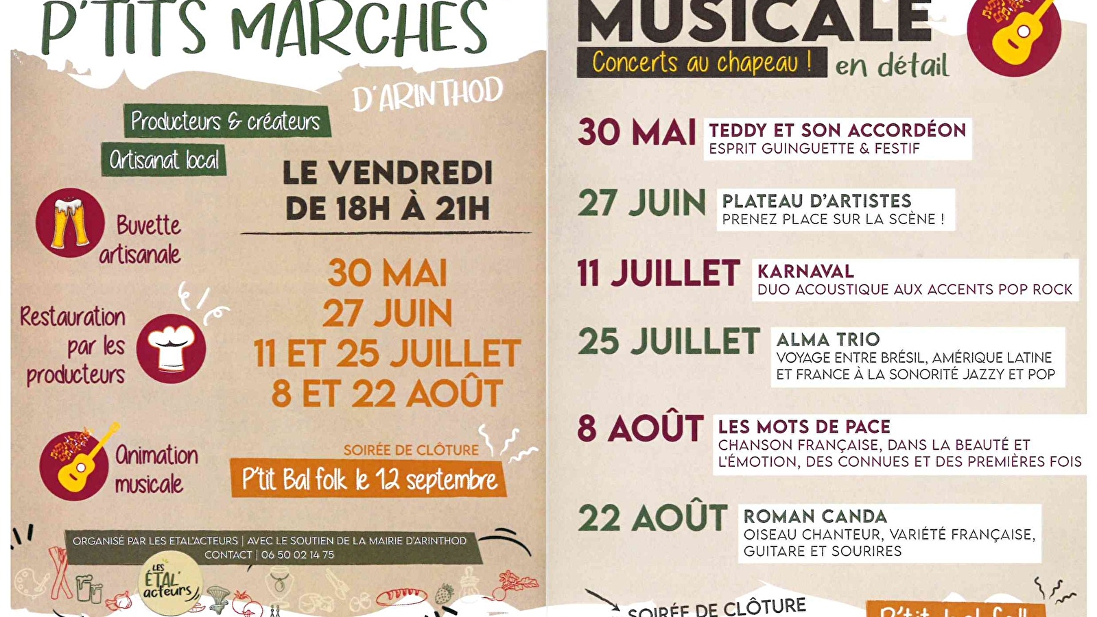 Les p'tits marchés : producteurs locaux et ambiance musicale