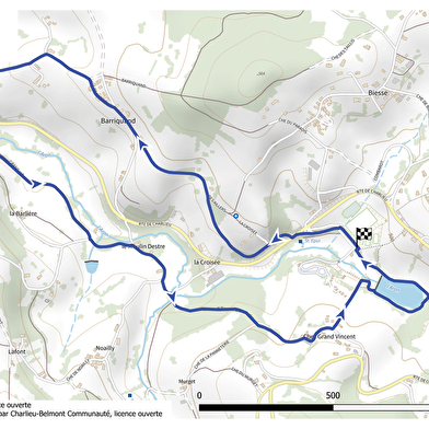 Itinéraire VTT : circuit 19 bleu, base Belmont-de-la-Loire