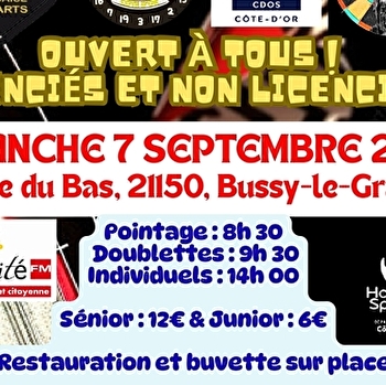1er open de comité de fléchettes traditionnelles de Côte d'Or - BUSSY-LE-GRAND