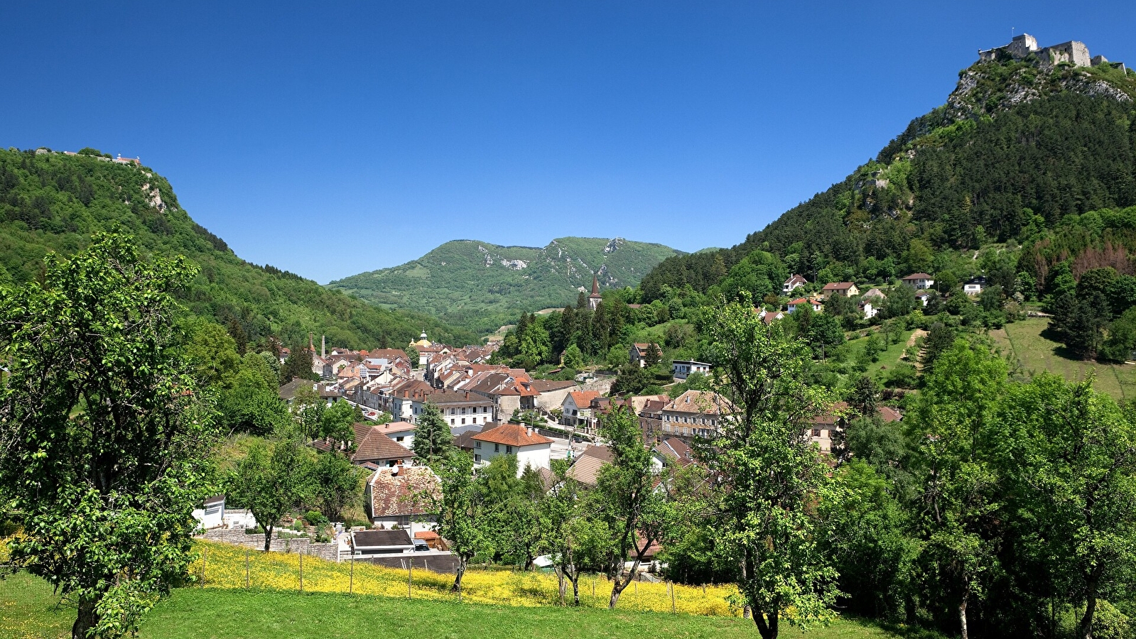 Salins les Bains et le Mont Poupet