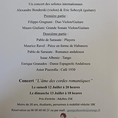 Concert 'L'âme des cordes romantiques'