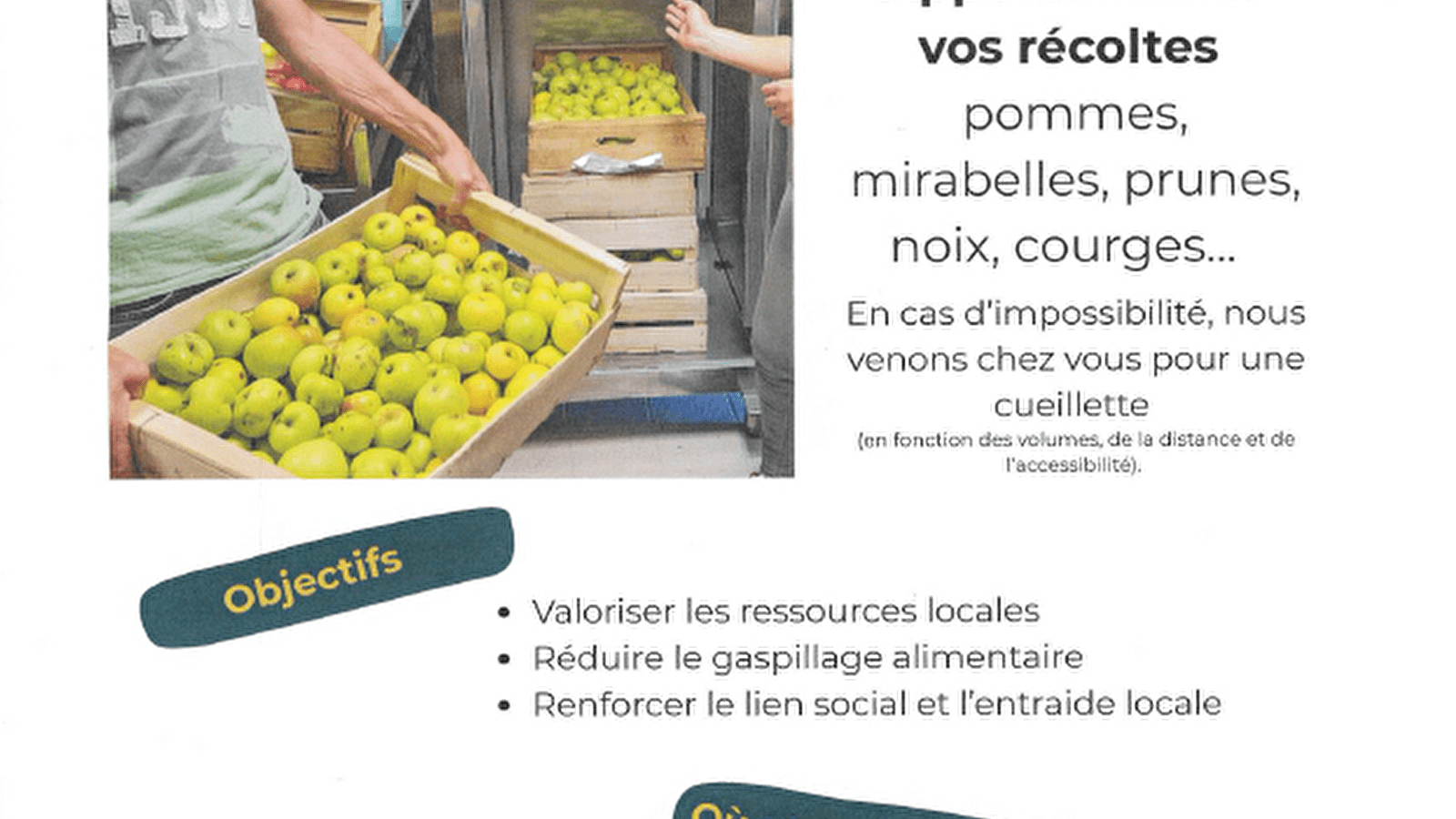 Opération cueillette solidaire