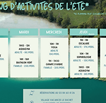 Mardi au Duchet : Aquagym et/ou biathlon vert - NANCHEZ