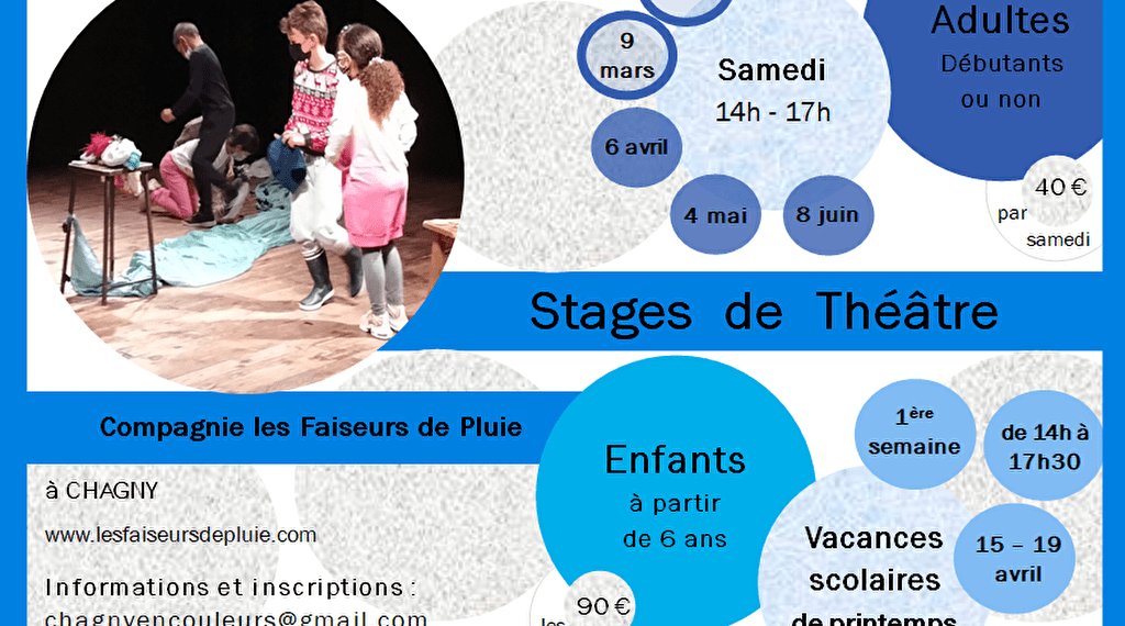 Stages de Théâtre à Chagny Du 15/4/2023 au 8/6/2024