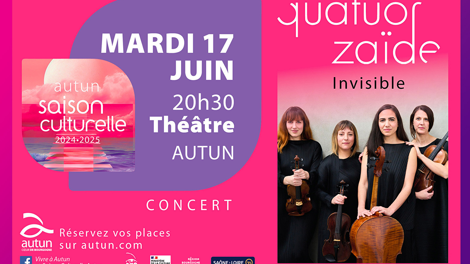 Concert Quatuor Zaïde - Invisible