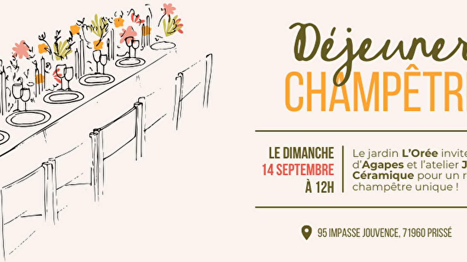 Déjeuner champêtre au jardin L'Orée
