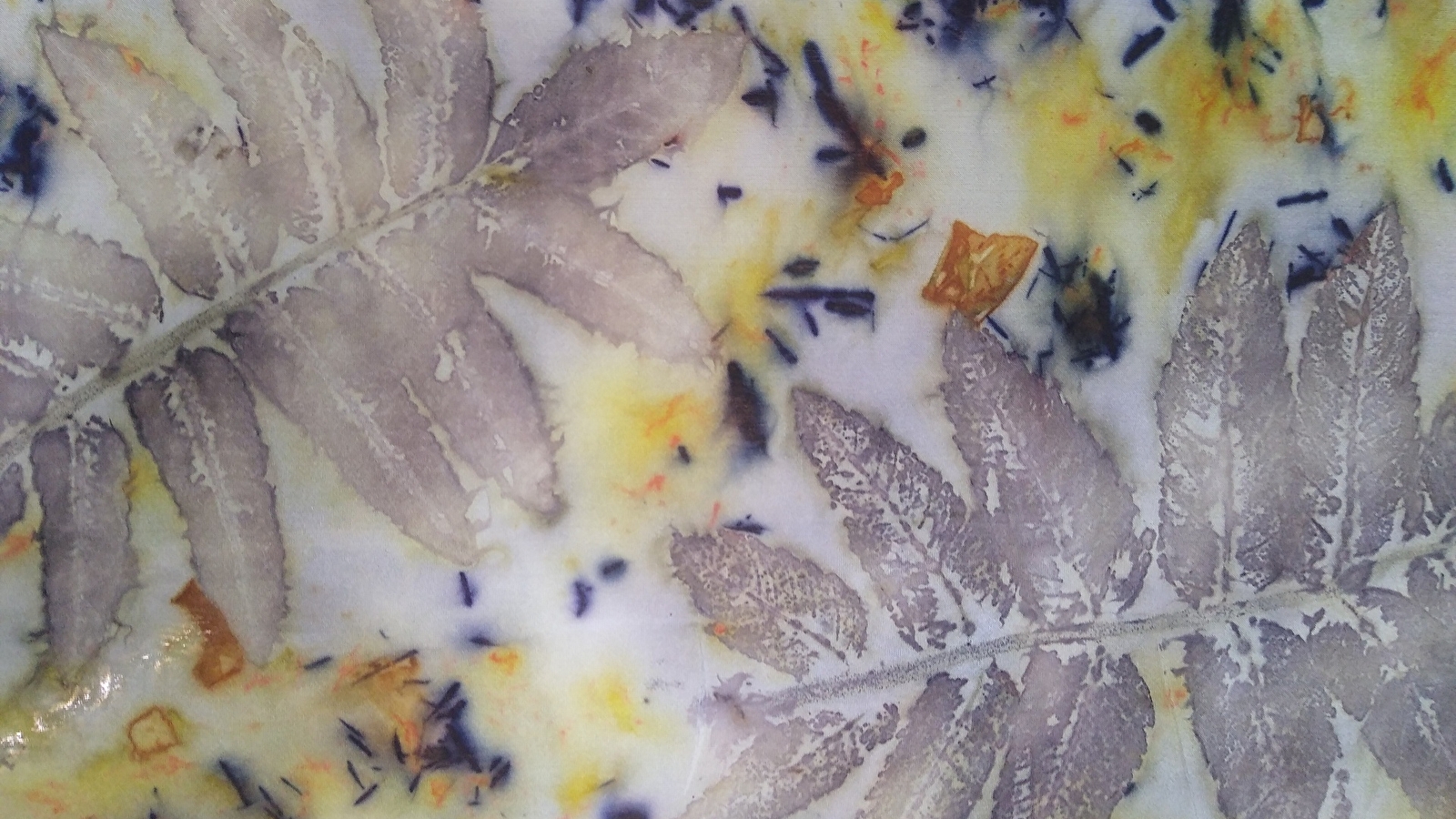 Atelier créatif de teinture naturelle : Ecoprint sur foulard en soie