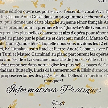 10e Semaine Musicale de Joux-la-Ville - JOUX-LA-VILLE