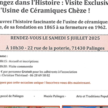 Visite Exceptionnelle de l'ancienne usine de céramiques Chèze - PALINGES