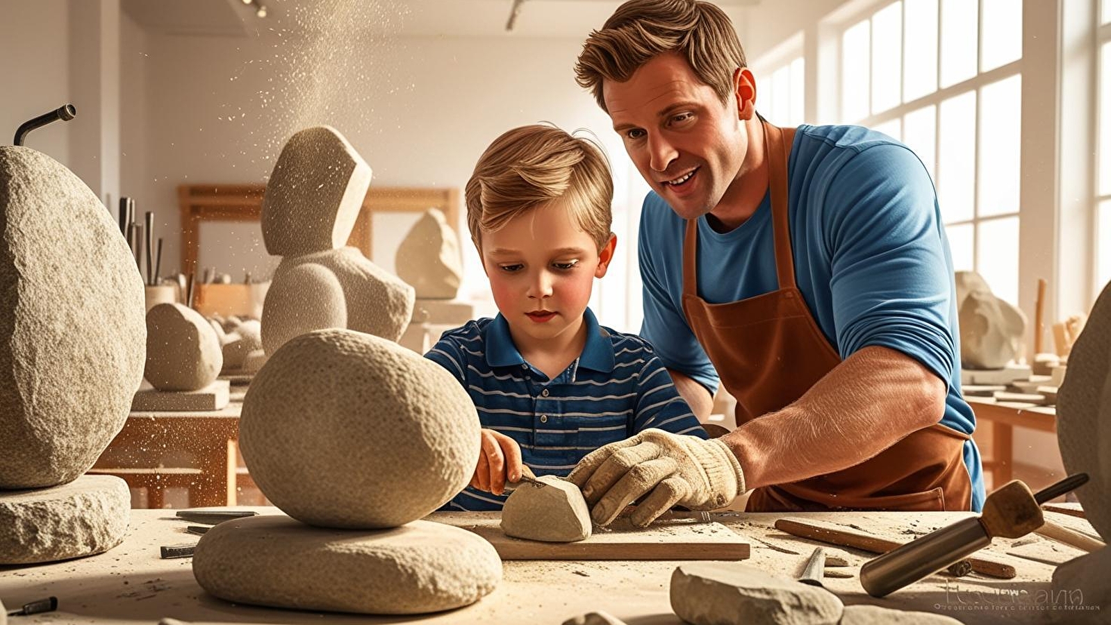 Ateliers enfants sculpture pierre ou bois à Bucey lès Gy