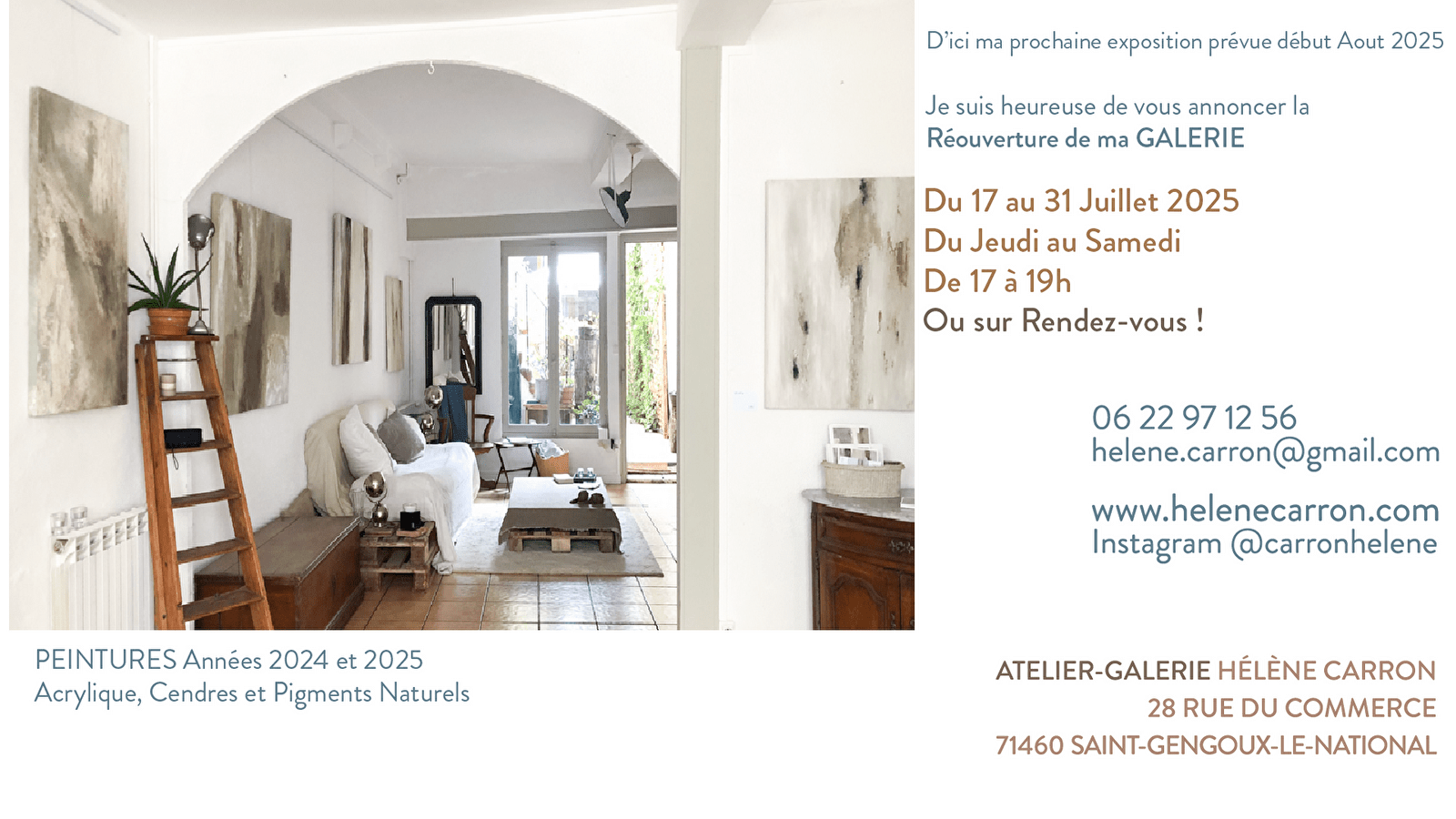Réouverture Atelier-Galerie Hélène Carron