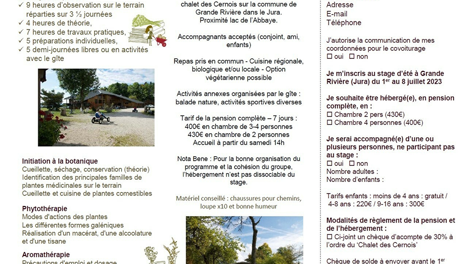 Stage d'herboristerie