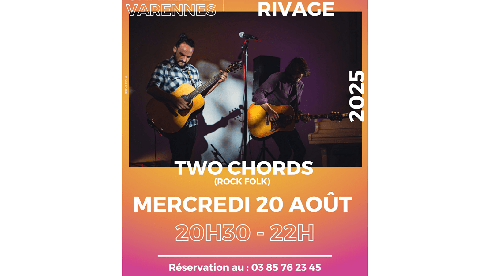 Garçon, la note : Two Chords au Doubs Rivage