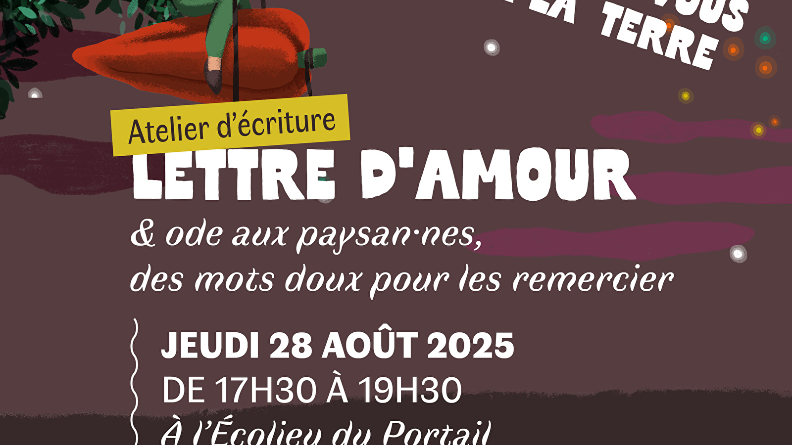 Atelier d’écriture – Lettres d’amour & ode aux paysan·nes – Les semis des rendez-vous à la terre