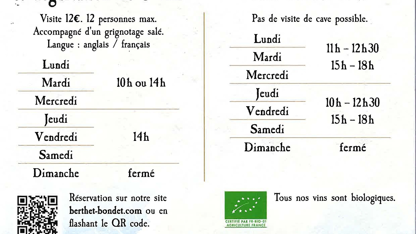 Domaine Berthet-Bondet : Visite des caves & dégustation