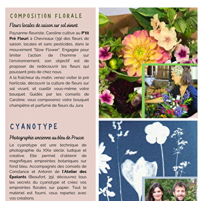 Une matinée créative au milieu des fleurs : composition florale et cyanotype botanique